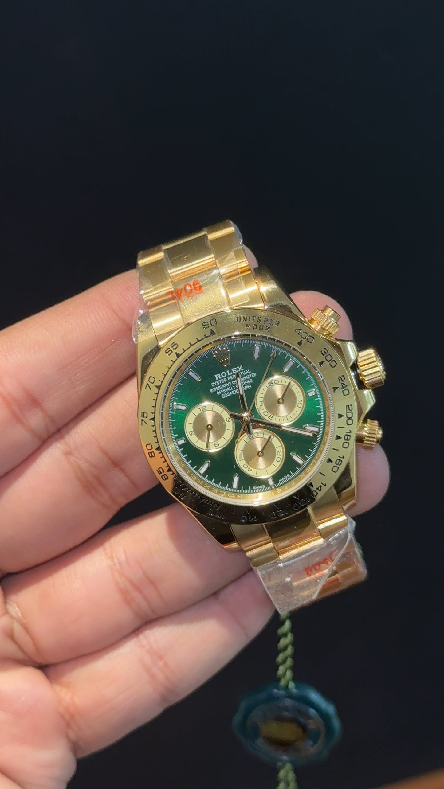 Daytona | Gold Chain | Gold Chrono | Green Dial