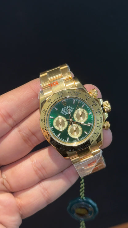 Daytona | Gold Chain | Gold Chrono | Green Dial