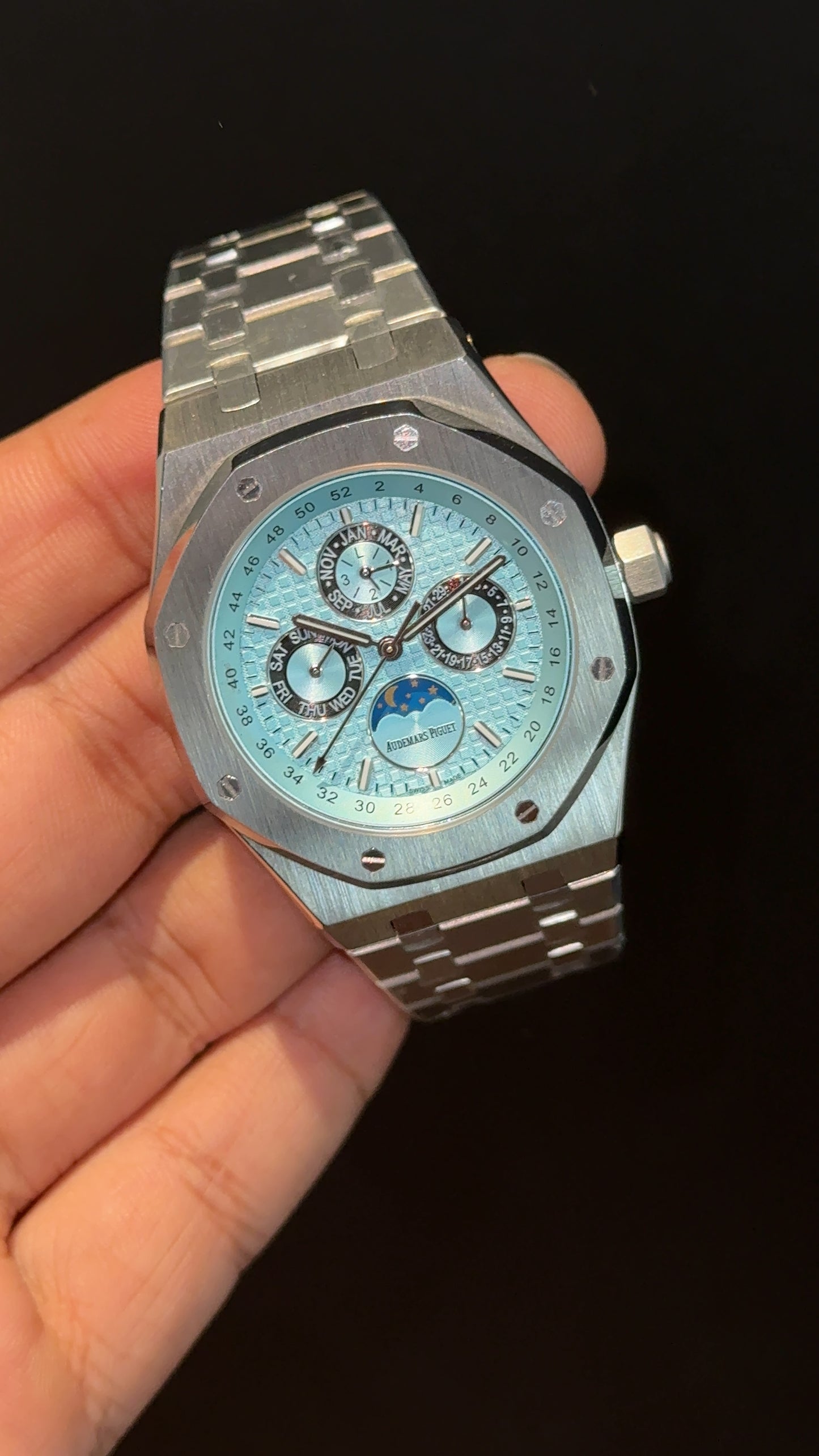 AP Auto | Silver Chain | Chrono | Calendar Edition | Tiffany Box Dial
