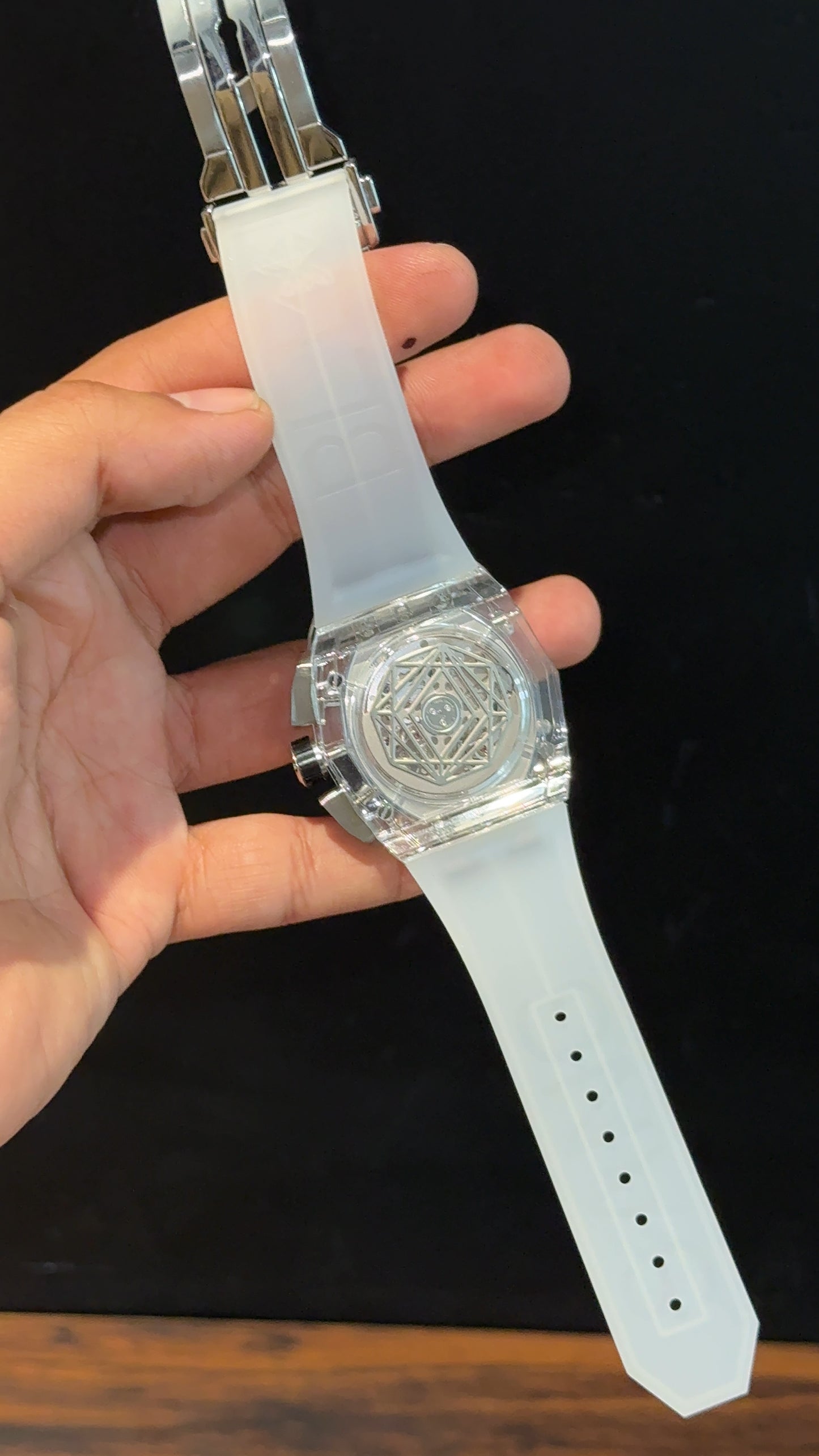 Premium Hublot | Maikou Bode Edition | Skeleton | silver Strap | Silver Dial