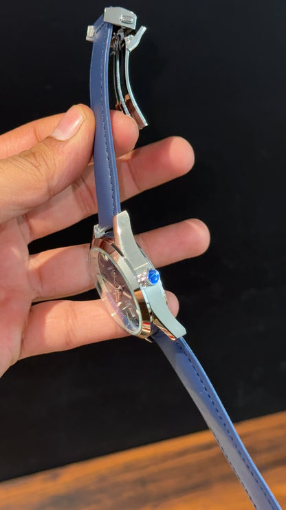 Tag Carrera | Blue Leather Strap | Twin Time | Blue Dial