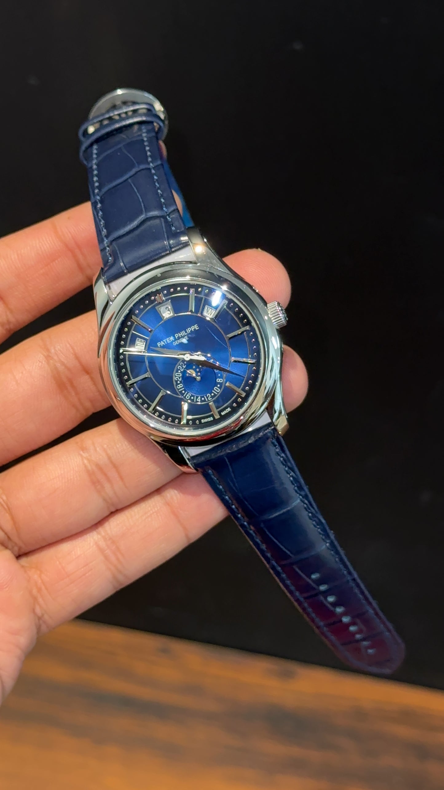 Pp Auto | Annual Calendar Edition | Silver | Blue Strap | Blue Dial - twentyfour