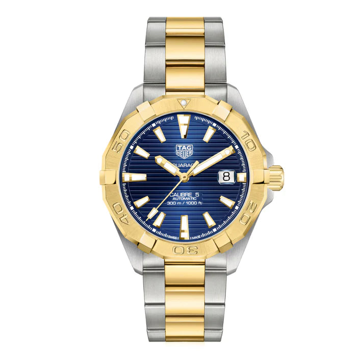 Tag Heuer Aquaracer Men’s Automatic Swiss Made Two-tone Stainless Steel Blue Dial 41mm Watch WBD2120.BB0930 - twentyfour