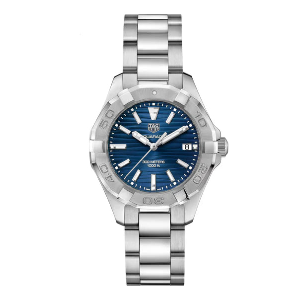 Tag Heuer Aquaracer Women’s Quartz Swiss Made Silver Stainless Steel Blue Dial 35mm | WBD131D.BA0748