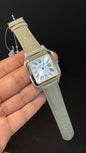 Cartier Santos | Rose Two Tone Case | Light Grey Dumont Strap | White Dial