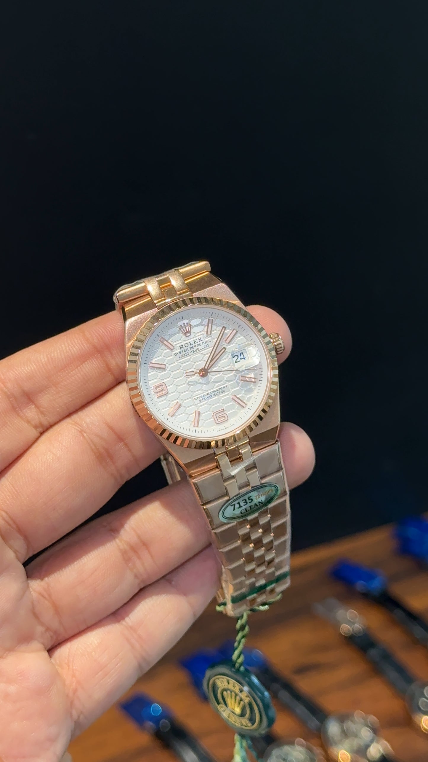 Land Dweller | Rose Chain | White Textured Dial