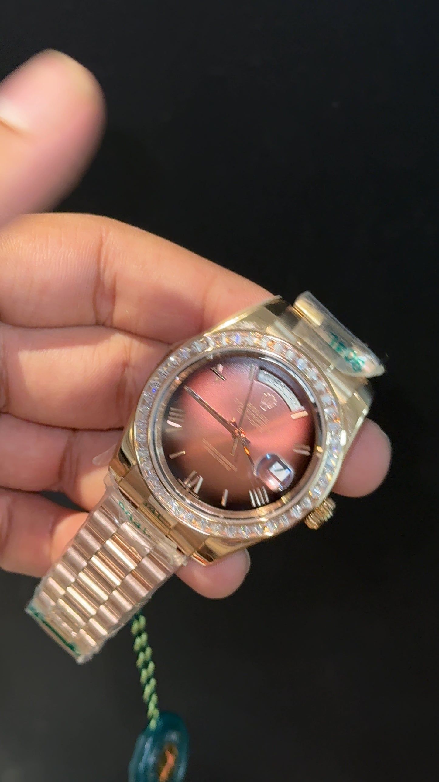 DayDate | Diamond Bezel | Rose Chain | Shaddy Brown Dial