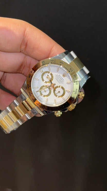 Premium Daytona  | Gold Two Tone | Chrono | White Dial