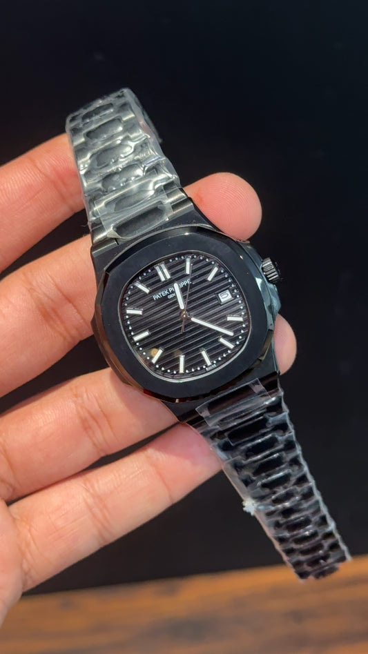 PP Auto | Black Chain | White Digit | Black Dial