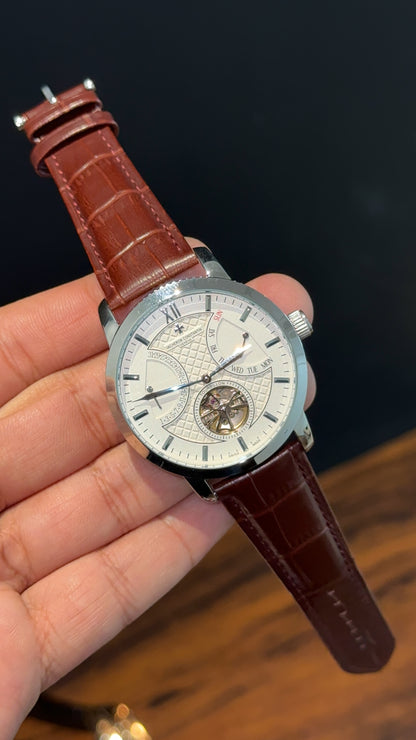 Vacheron Constantin | Brown Leather Strap | Tourbillion | White Dial