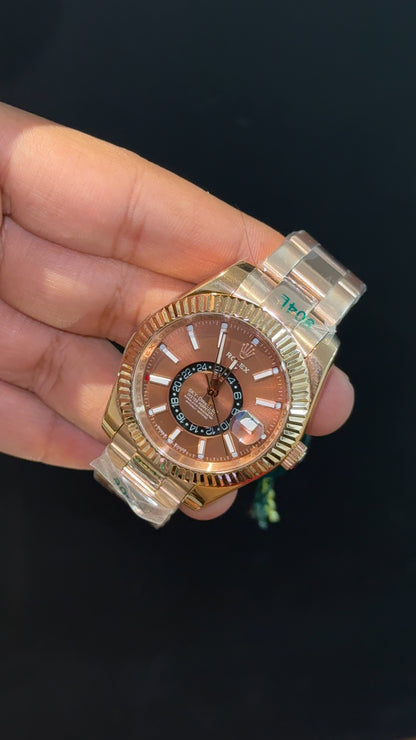 Sky Dweller | Rose Oyester Chain | Brownish Dial