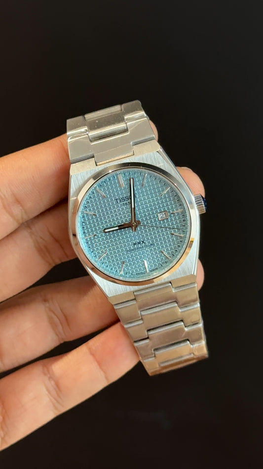 Tissot Prx | Silver Chain | Sky Blue Texture Dial