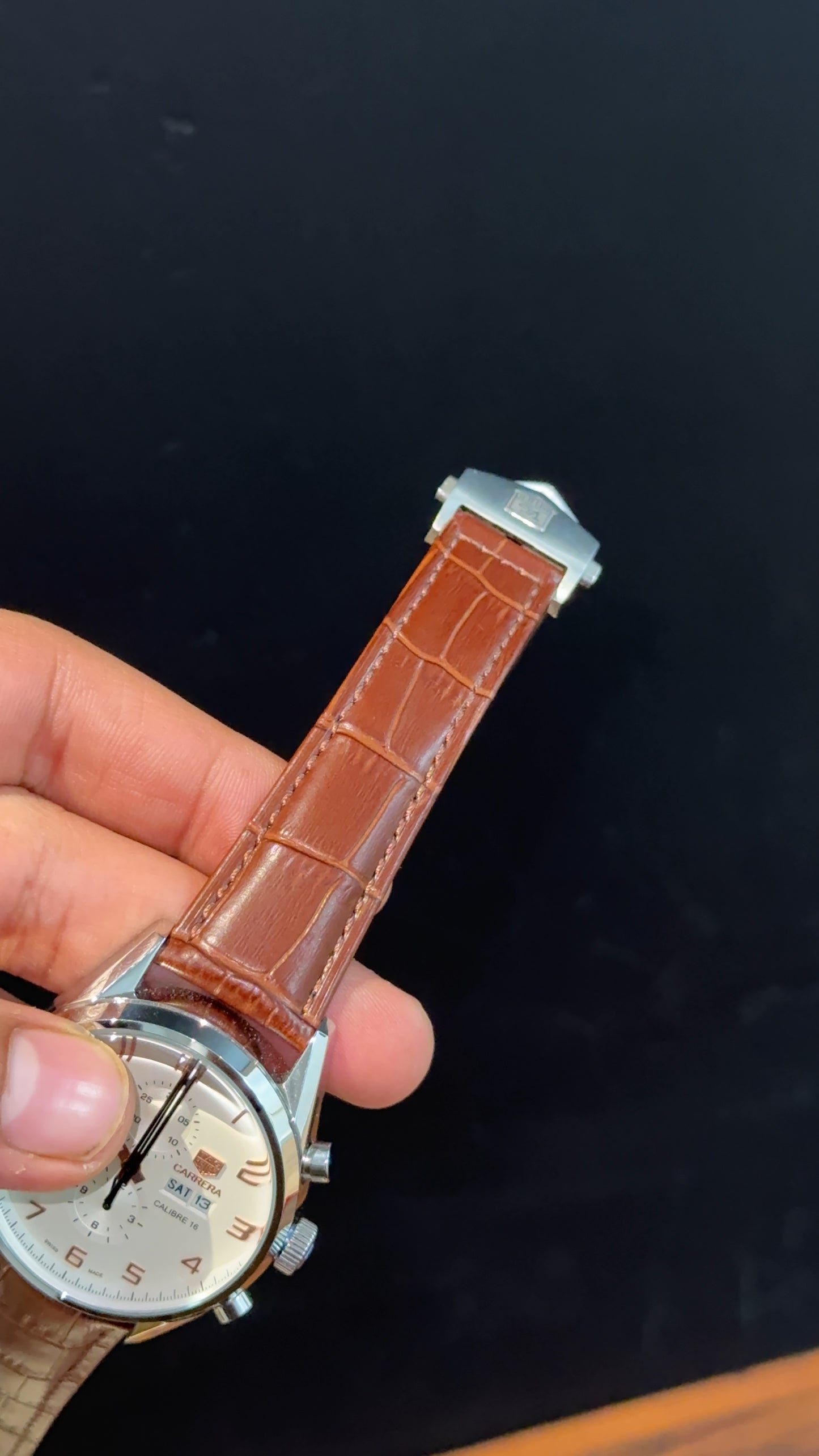 Tag Carrera | Calibre 16 | Brown Strap | DayDate |  Chrono | White Dial