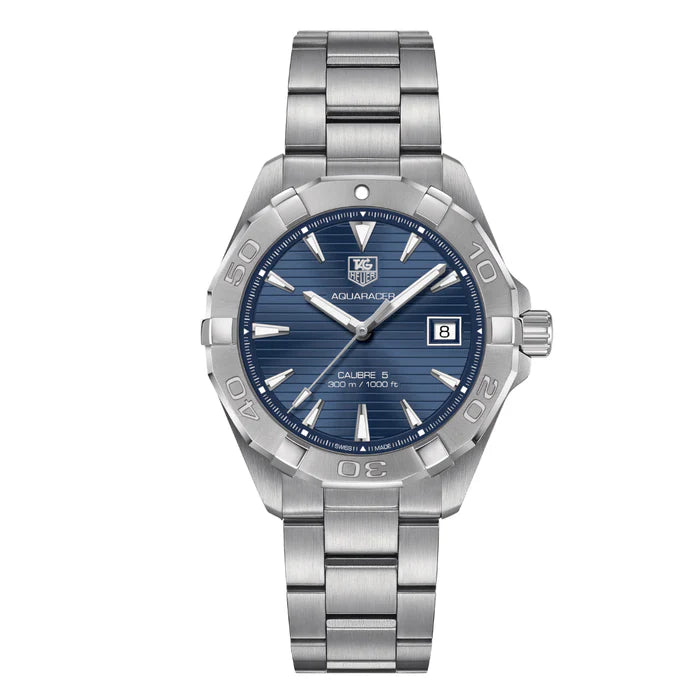 Tag Heuer Aquaracer Men’s Automatic Swiss Made Silver Stainless Steel Blue Dial 43mm WAY2012.BA0927 - twentyfour