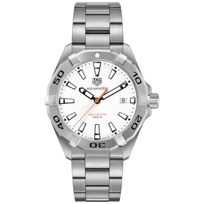 Tag Heuer Aquaracer Men’s Quartz Swiss Made Silver Stainless Steel White Dial 41mm | WBD1111.BA0928