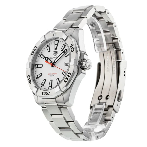 Tag Heuer Aquaracer Men’s Quartz Swiss Made Silver Stainless Steel White Dial 41mm | WBD1111.BA0928