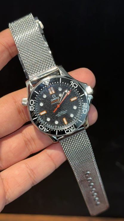 Omega Seamaster Diver | Silver Milanese Chain | Black Dial