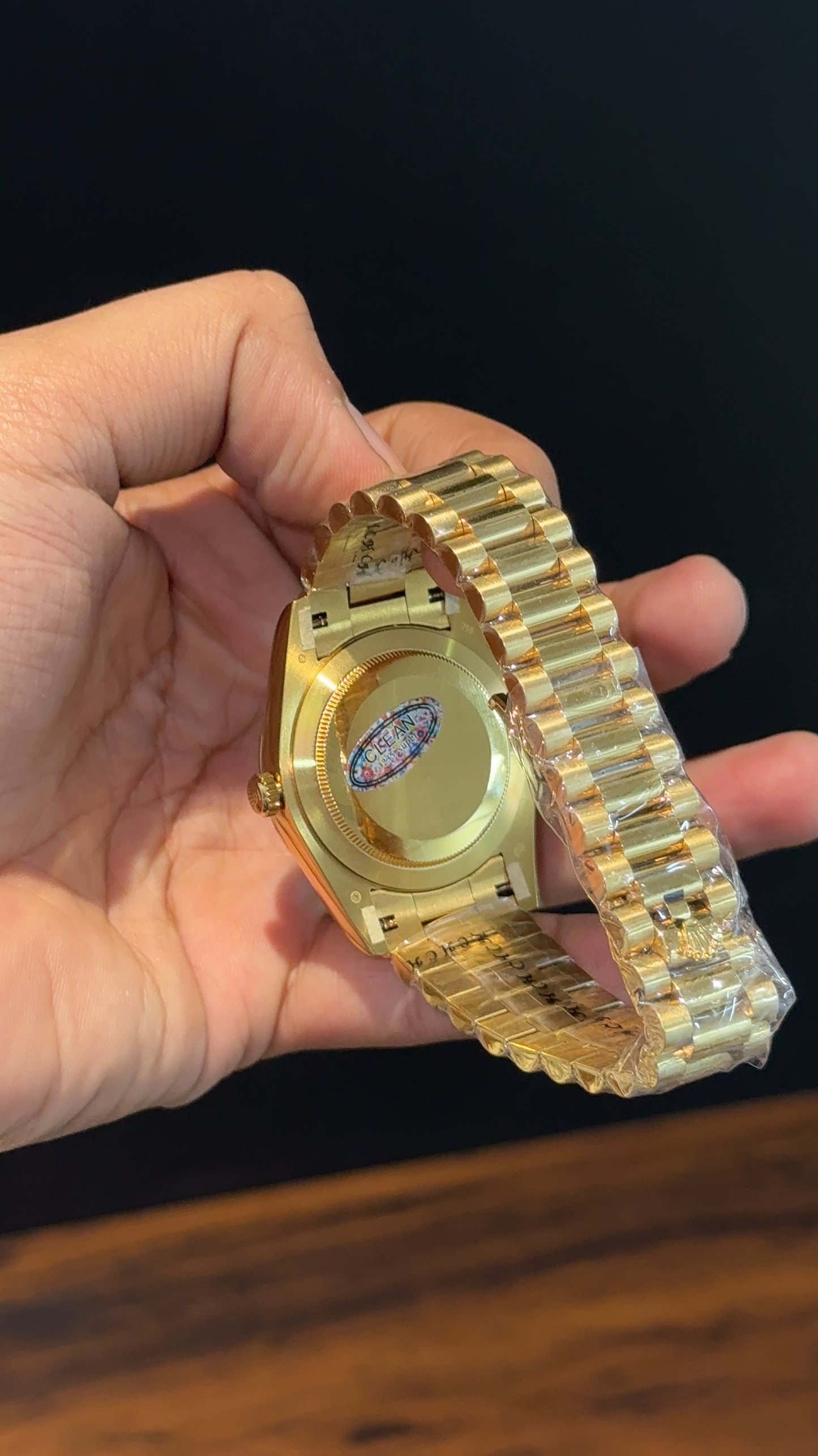 Premium DayDate |Gold Chain | Dark Green Dial