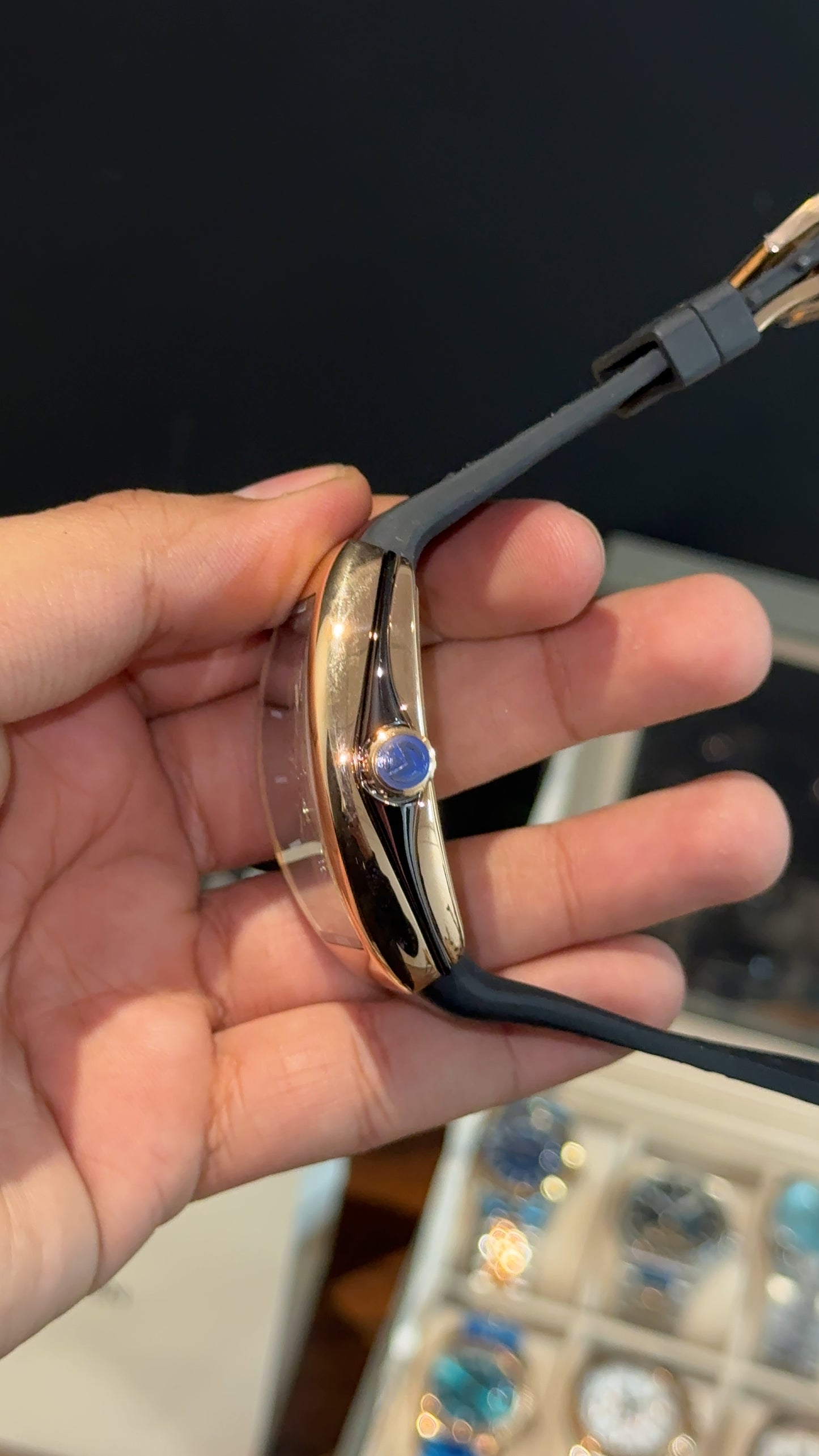 Premium Franck Muller | Vanguard Edition | Rose Case | Black Strap | White Dial