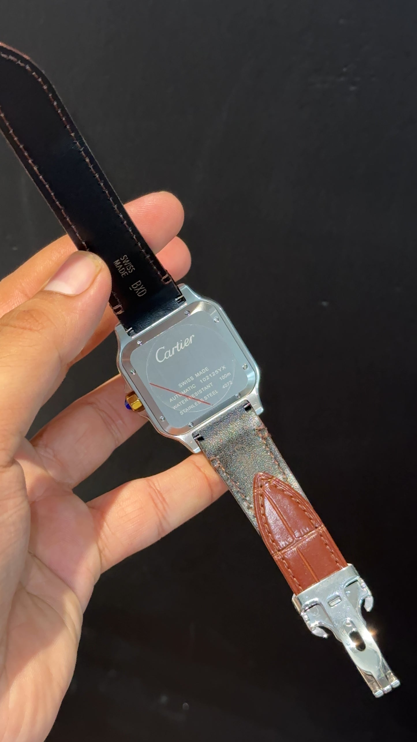 Cartier Santos | Gold TT Case | Brown Strap | White Dial - twentyfour