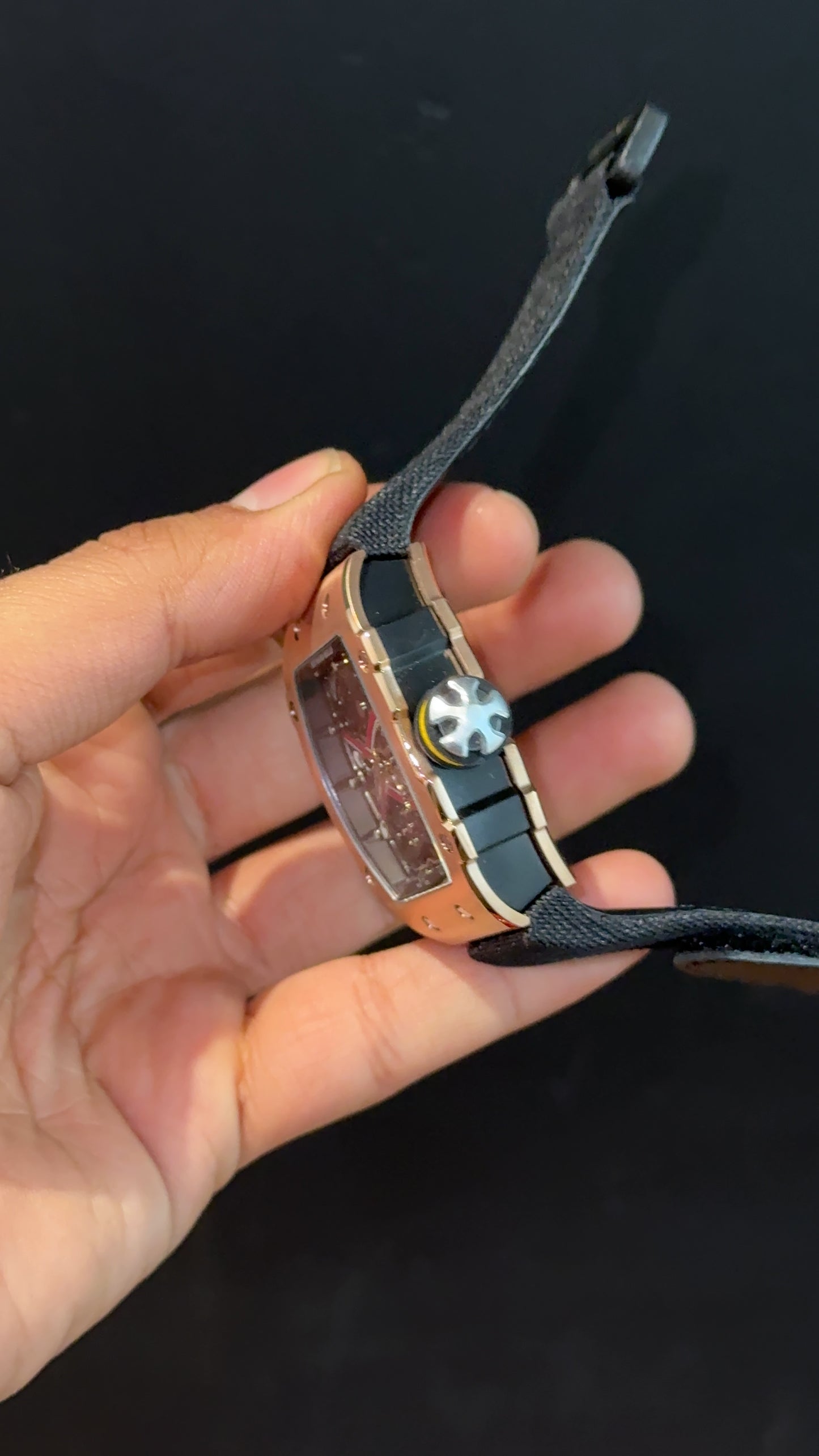 Premium Richard Mille | Rose | RM 67-02 Edition | Black Strap | Skeleton | Black Dial - twentyfour