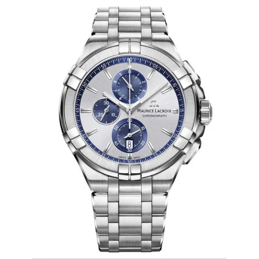 Maurice Lacroix Men’s Quartz Swiss Made Silver Dial 44mm Watch AI1018-SS002-131-1