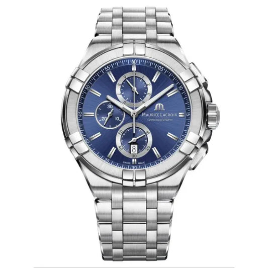 Maurice Lacroix Men’s Quartz Swiss Made Blue Dial 44mm Watch AI1018-SS002-430-1