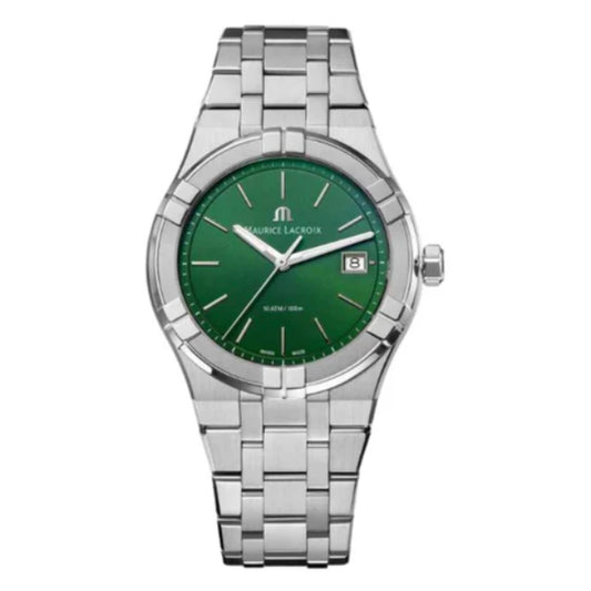 Maurice Lacroix Men’s Quartz Swiss Made Green Dial 44mm Watch AI1108-SS002-630-1