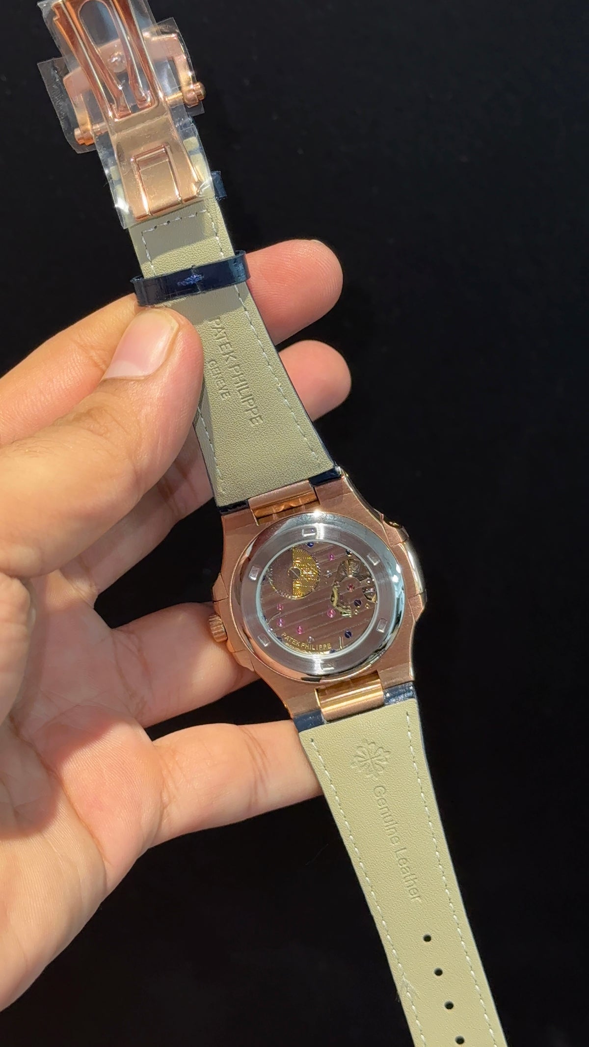 Pp Auto | Rose Case | Blue Strap | Moonphase | Sub Blue Dial