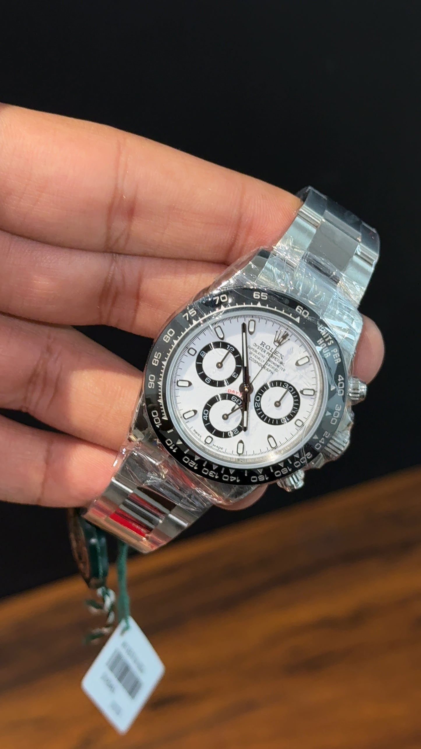 Executive Daytona | Silver Chain | Black Chrono | White Dial