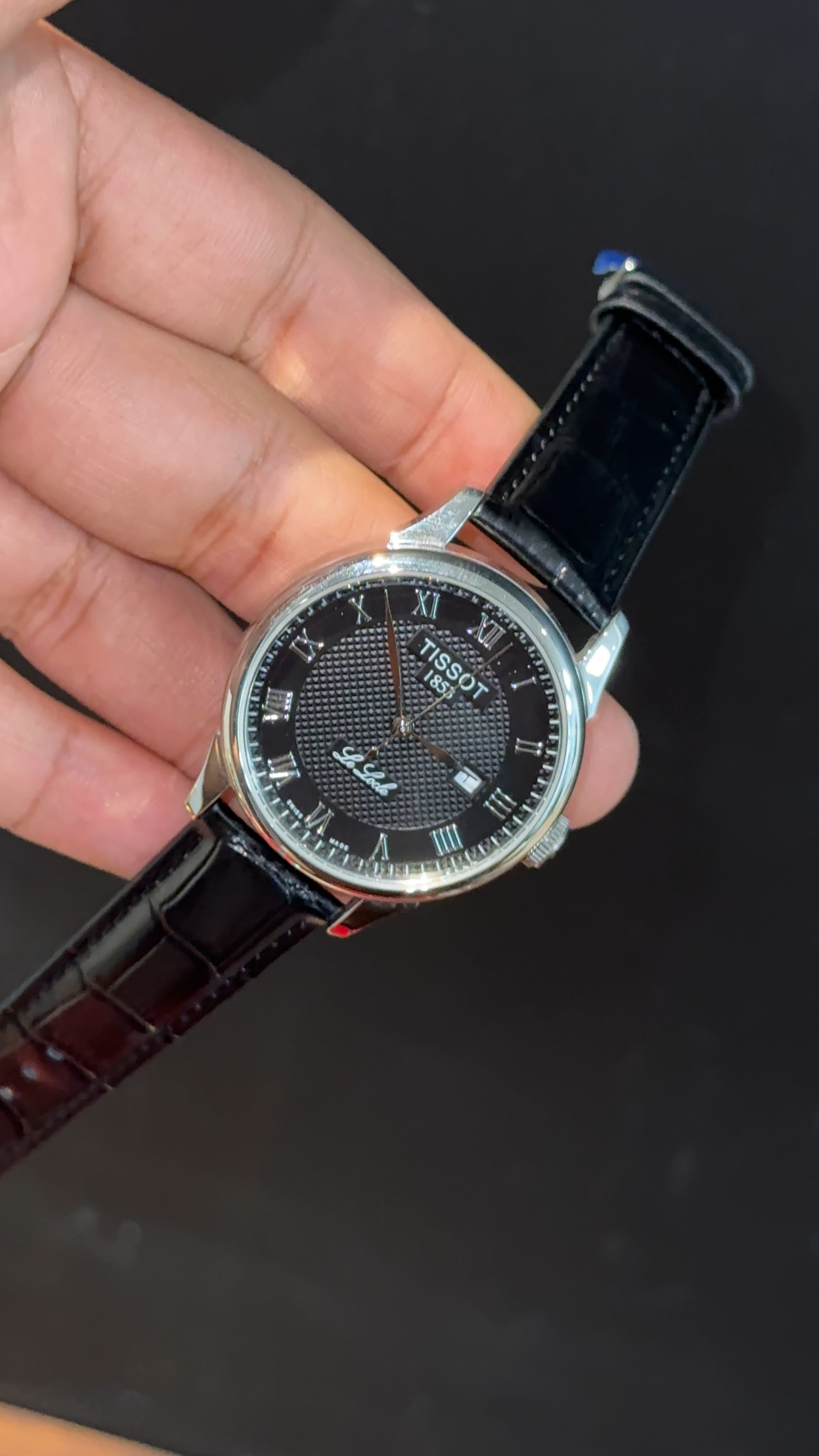 Tissot Silver | Black Leather Strap | Silver Digit | Black Textured Dial - twentyfour