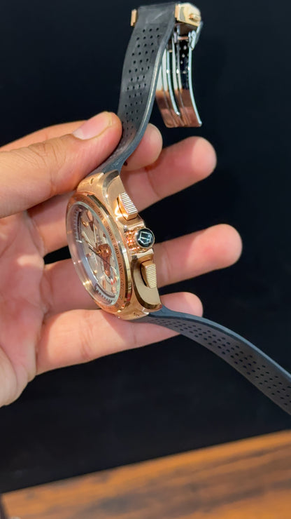 Tag Carrera | Calibre 86 | Rose | Black Strap | Chrono | White Dial