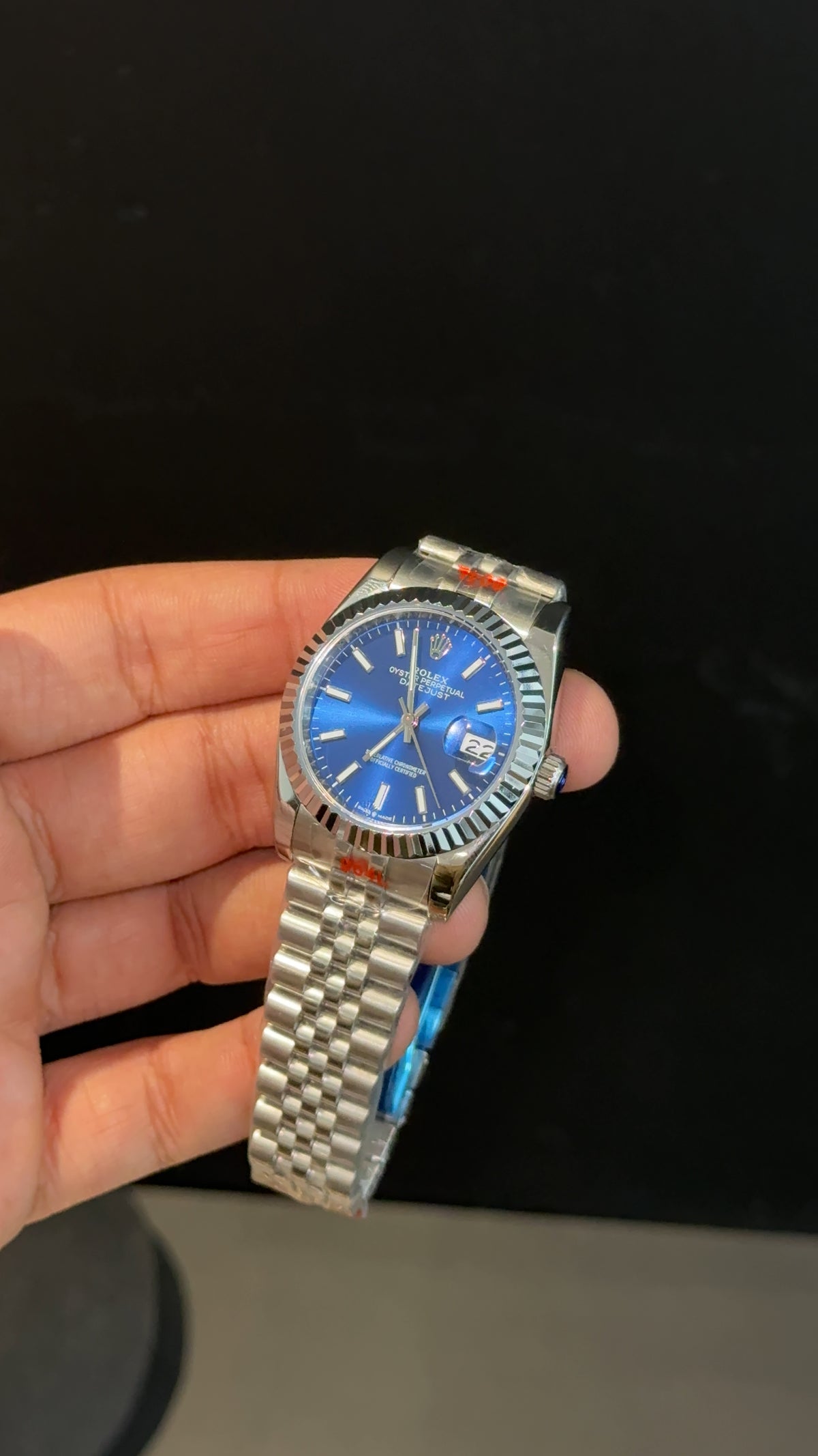 DateJust | 36mm | Silver Chain | Blue Dial