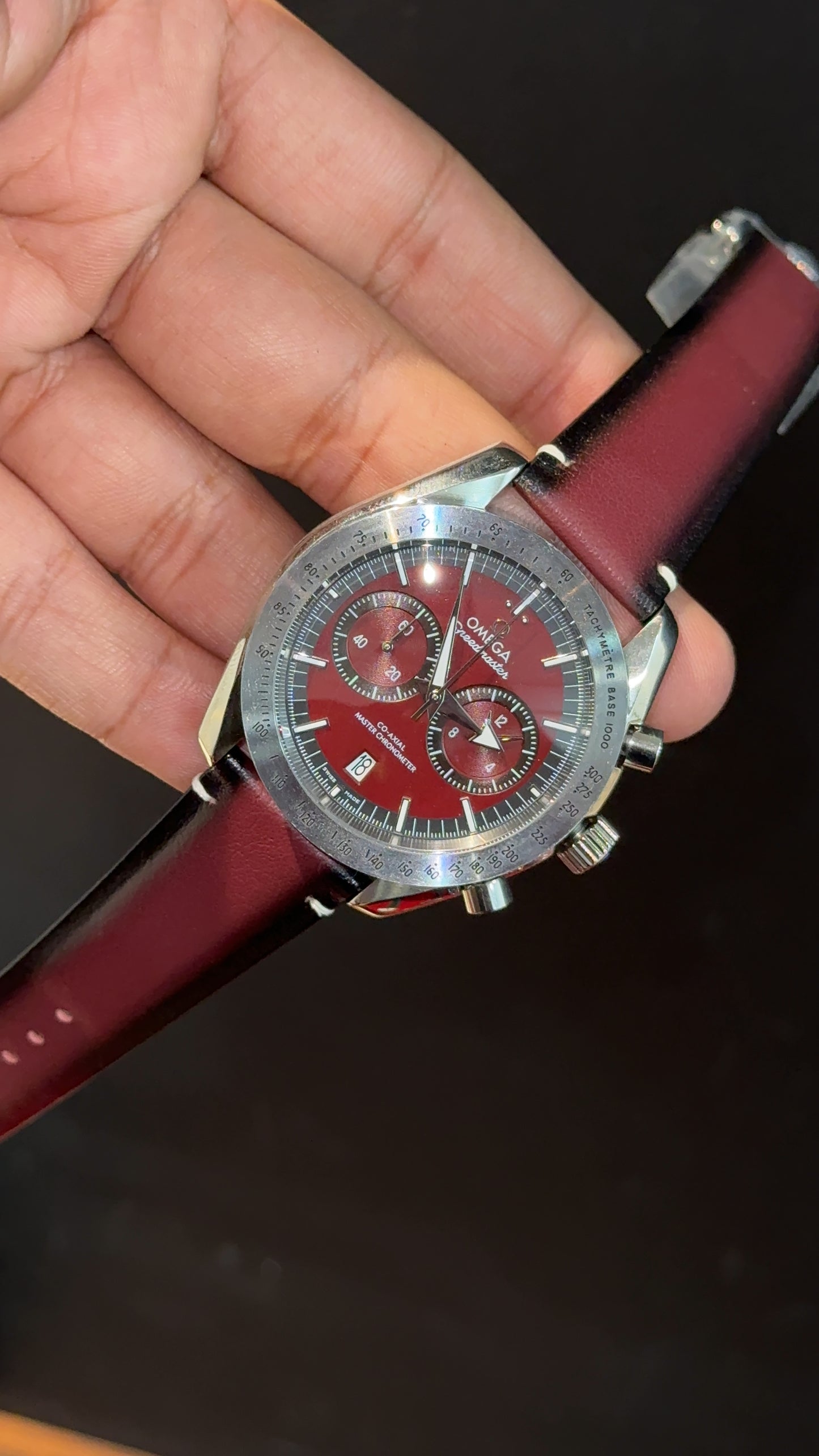 Omega Speedmaster | Chrono | Silver Bezel | Mehron Black Strap |Mehron Dial - twentyfour