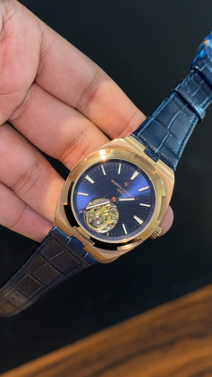Vacheron Constantin | Rose | Blue Leather Strap | Tourbillon | Shaddy Blue Dial