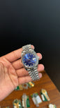 Premium Datejust | 40mm | Silver Chain | Blue Diamond Dial