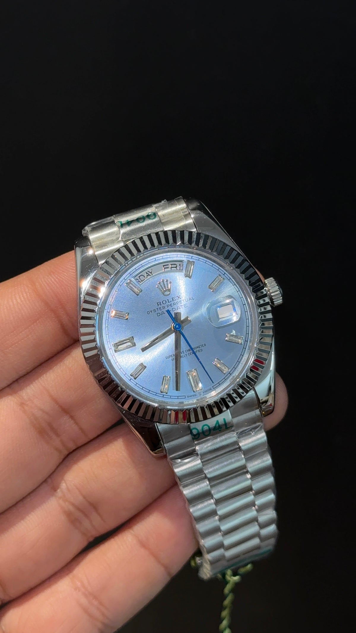 DayDate | Silver Chain | Pearl Digit | Tiffany Dial