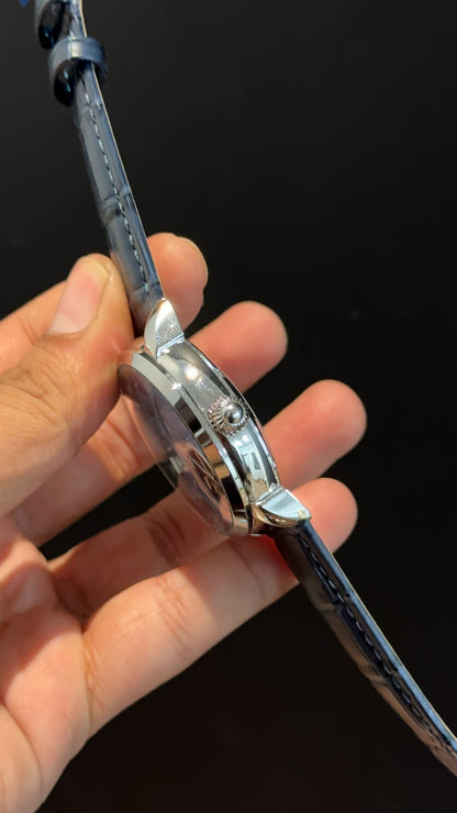 PP Auto | Silver | Pendulum | Blue Leather Strap | Tiffany Index Dial