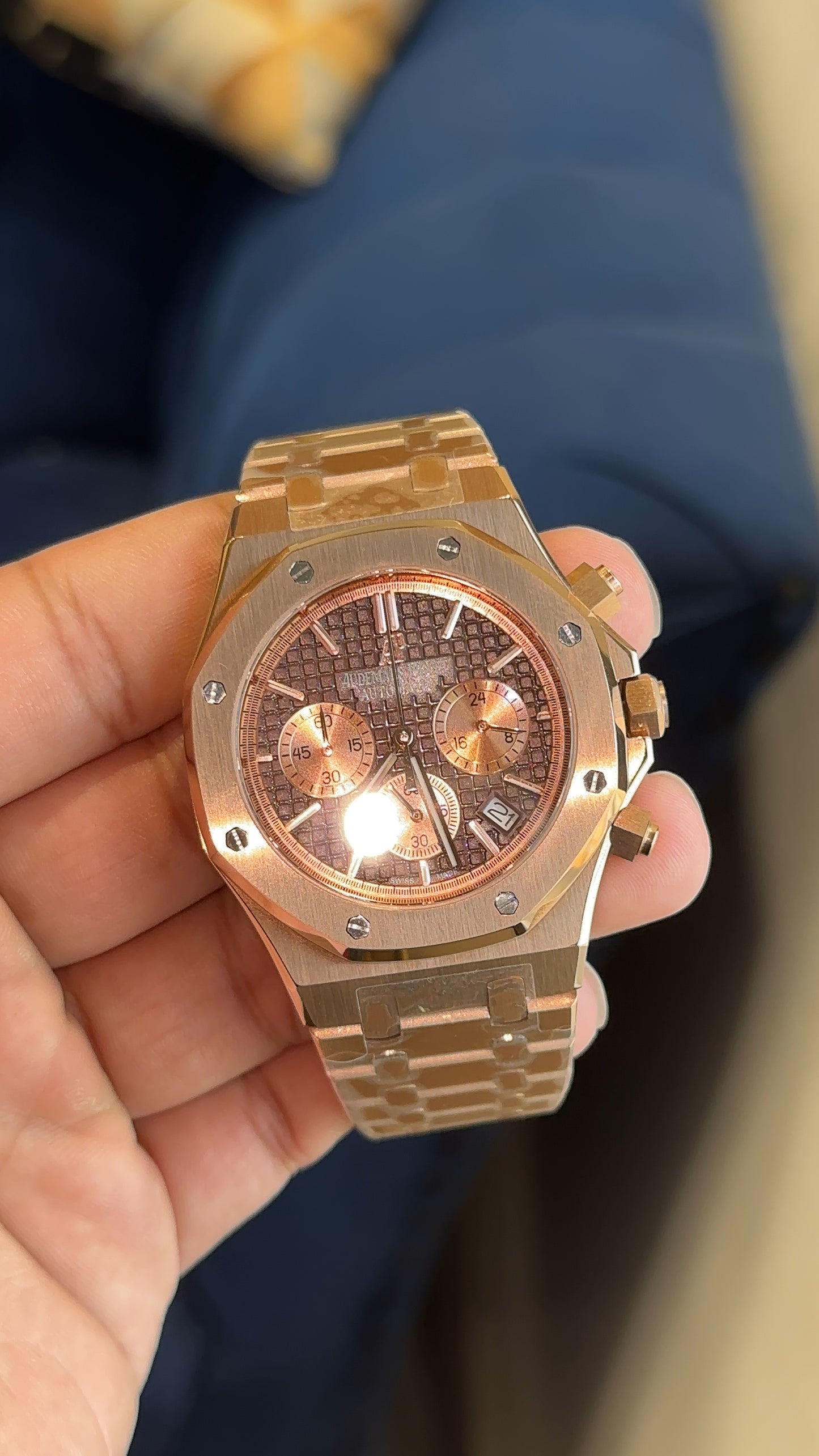 AP brown dial chrono Rose box dial