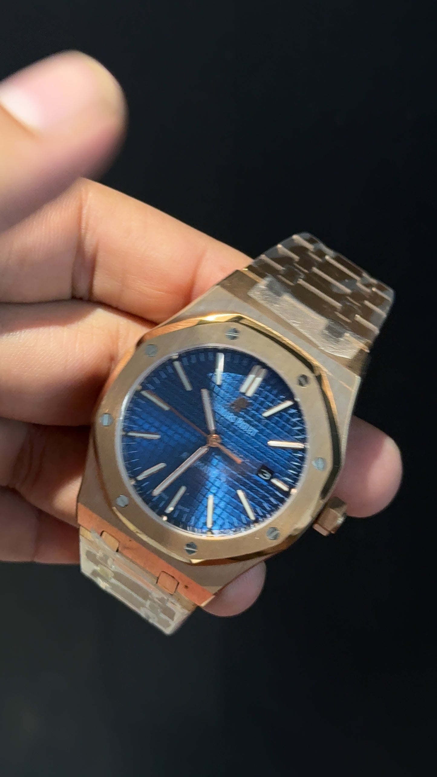 AP Auto | Rose Chain | Navy Blue Dial