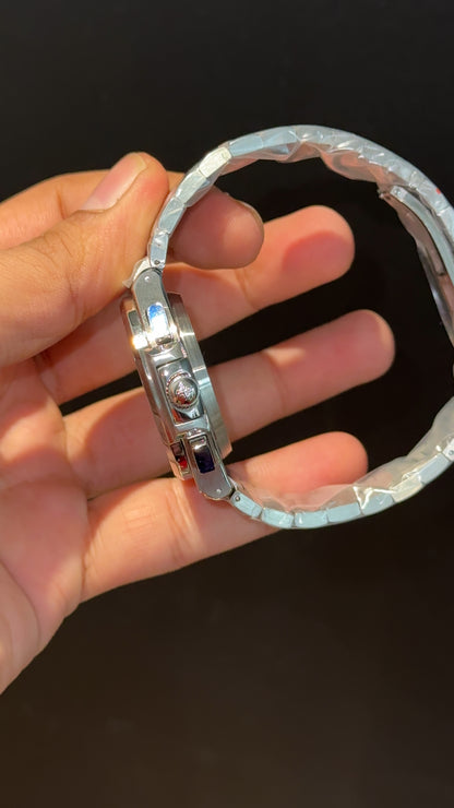 PP Auto | Silver Chain | Dual Time Edition | Blueish Dial