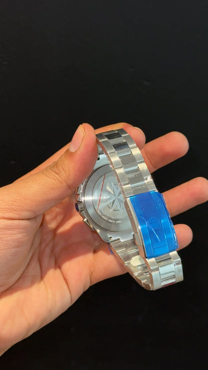 Tag Aquaracers | Silver Chain | Plain Bezel | Chrono | Ice Blue Dial