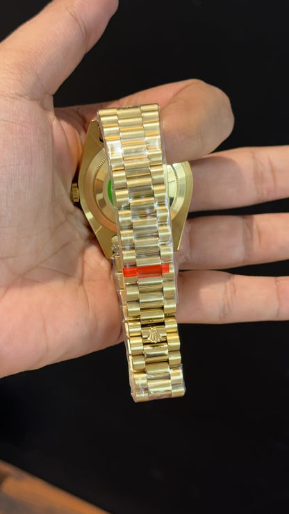 Daydate | Diamond Bezel | Gold Chain | Gold Diamond Dial
