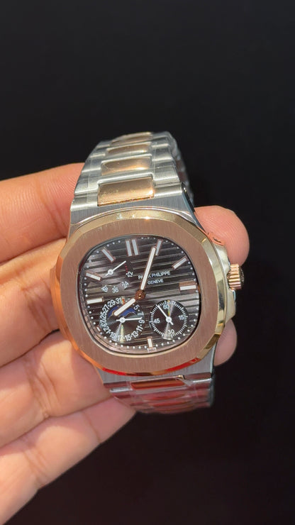 Pp Auto | Moonphase | Rose Two Tone | Sub Dark Grey Dials