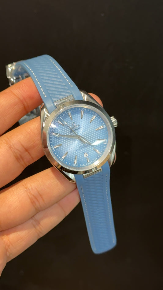 Omega Seamaster | Sky Blue Strap | Sky Blue Texture Dial - twentyfour