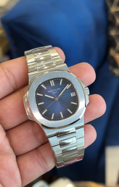 Patek naut silver blue