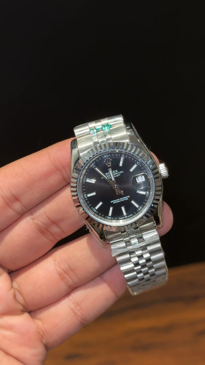 DateJust | 36mm | Silver Chain | Black Dial