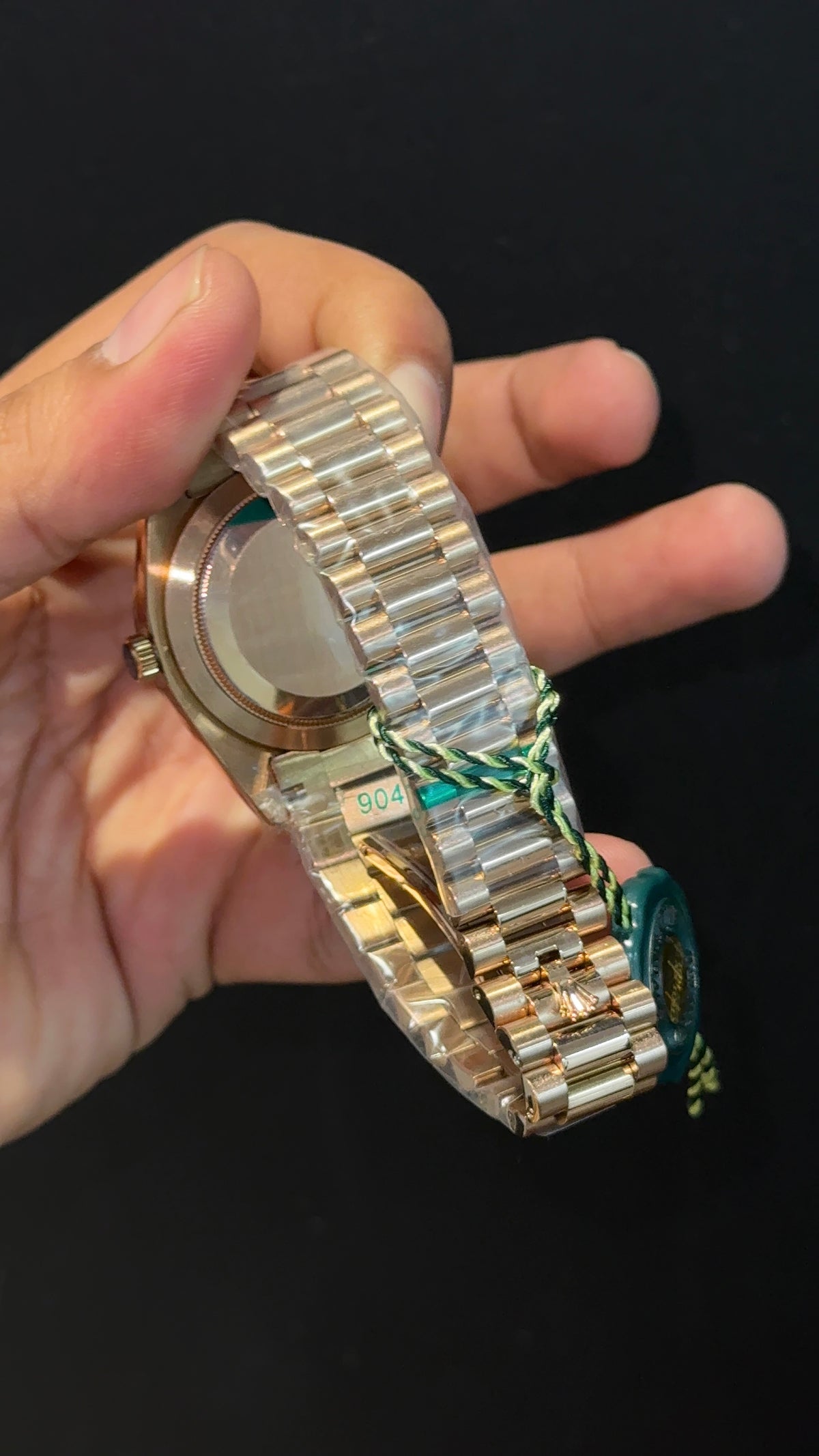 DayDate | Diamond Bezel | Rose Chain | Gradient Brown Diamond Dial