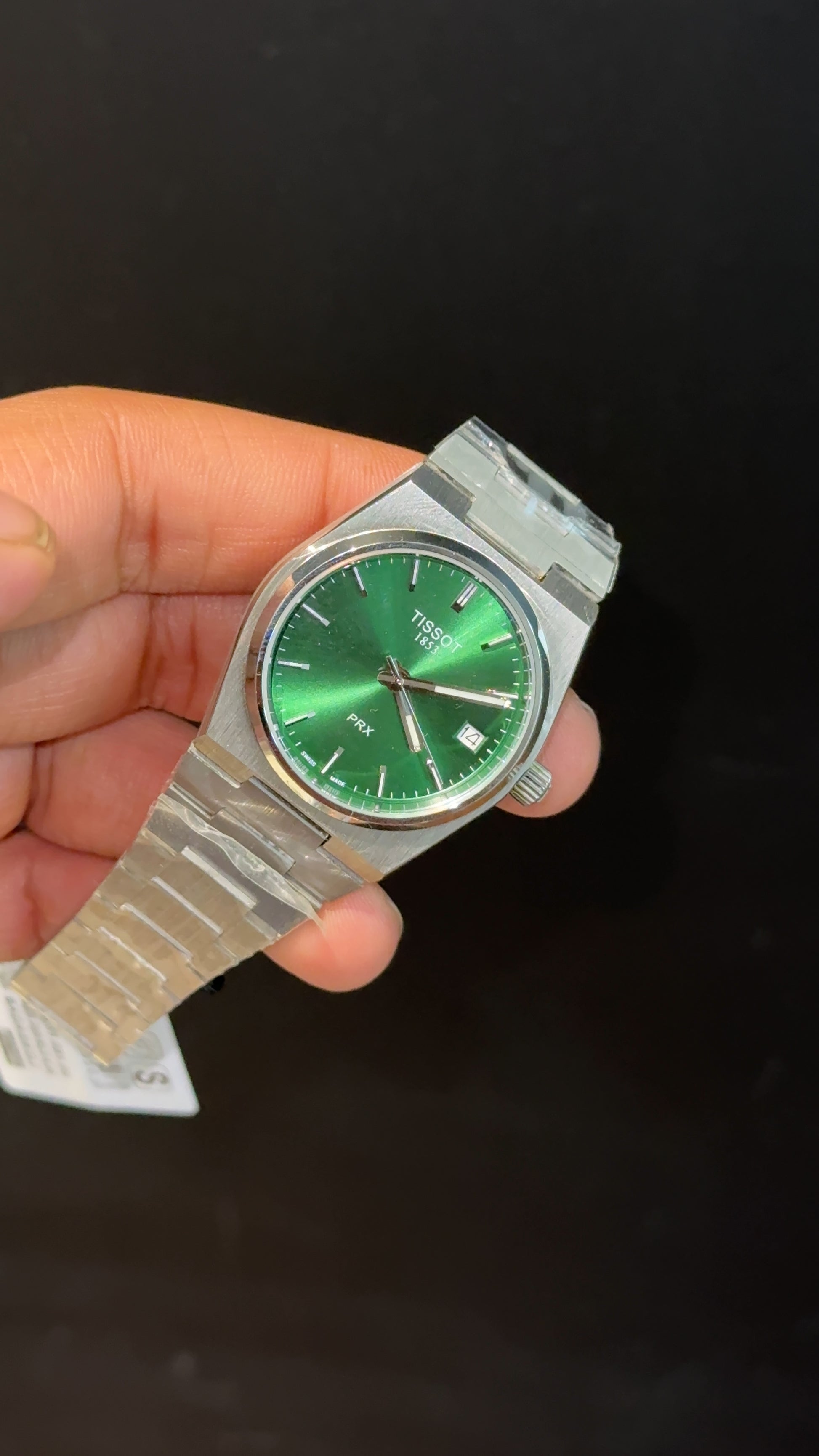 Tissot Prx | Quartz | Silver Chain | 35mm | Green Plain Dial - twentyfour