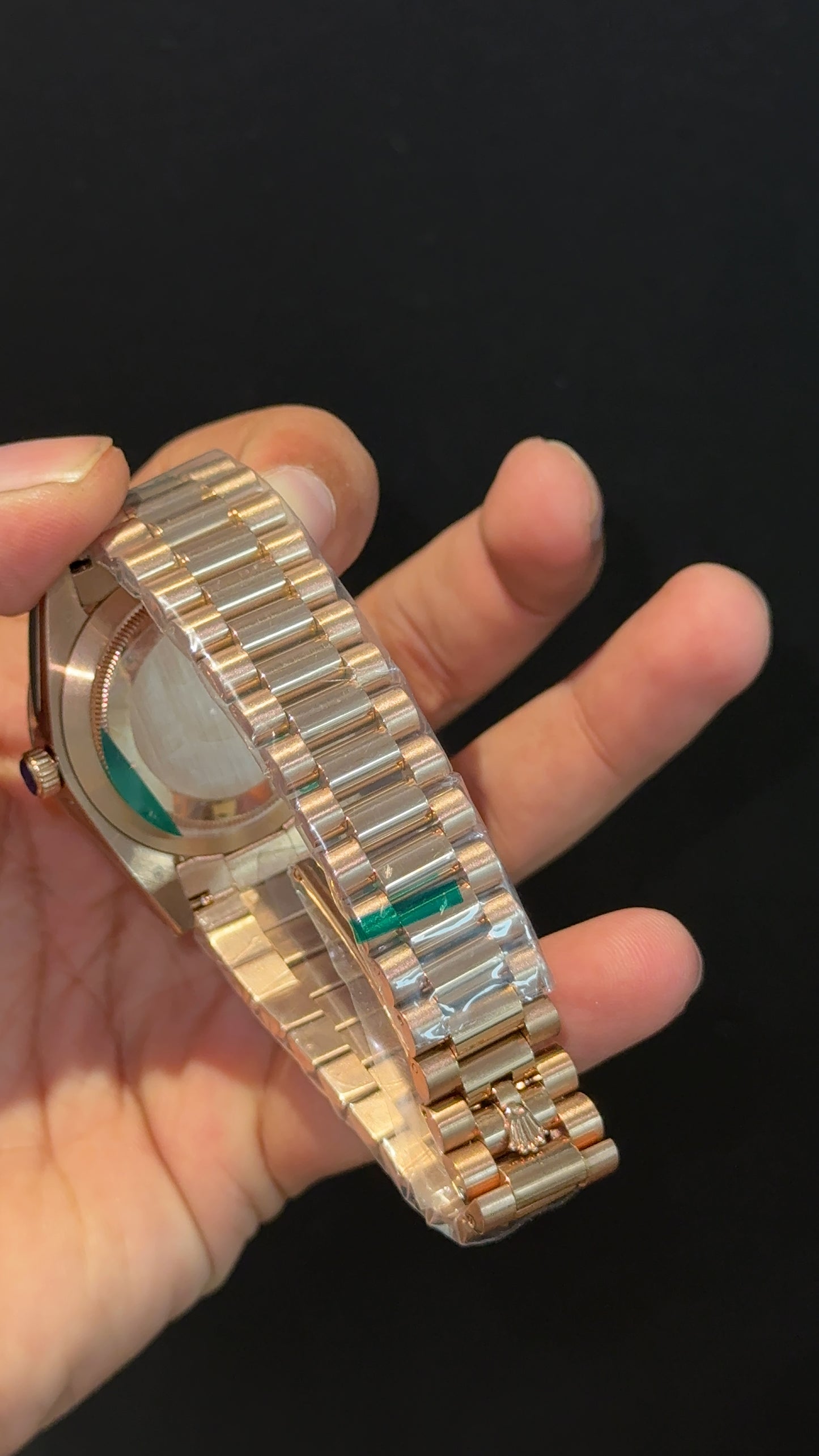 DayDate | Rose Chain | Pearl Digit | Light Brown Dial